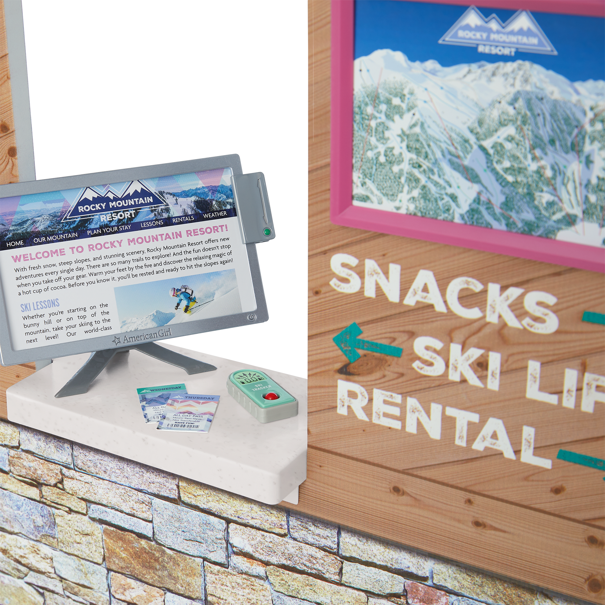 18-Inch Doll Ski & Snack Shop Playset with Pretend Food & Accessories