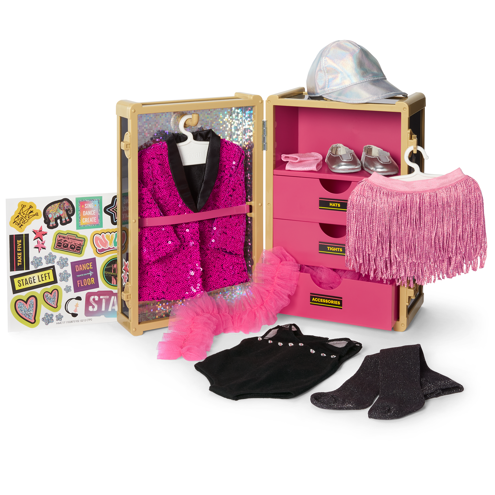 18-inch Doll Theater Trunk with Costume Accessories | Backstage Wardrobe