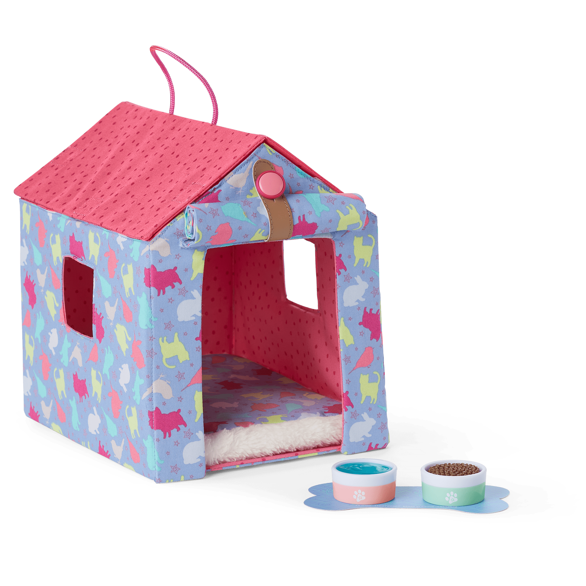 Dog Playhouse with Reversible Cushion & Bowls | Pup’s Place
