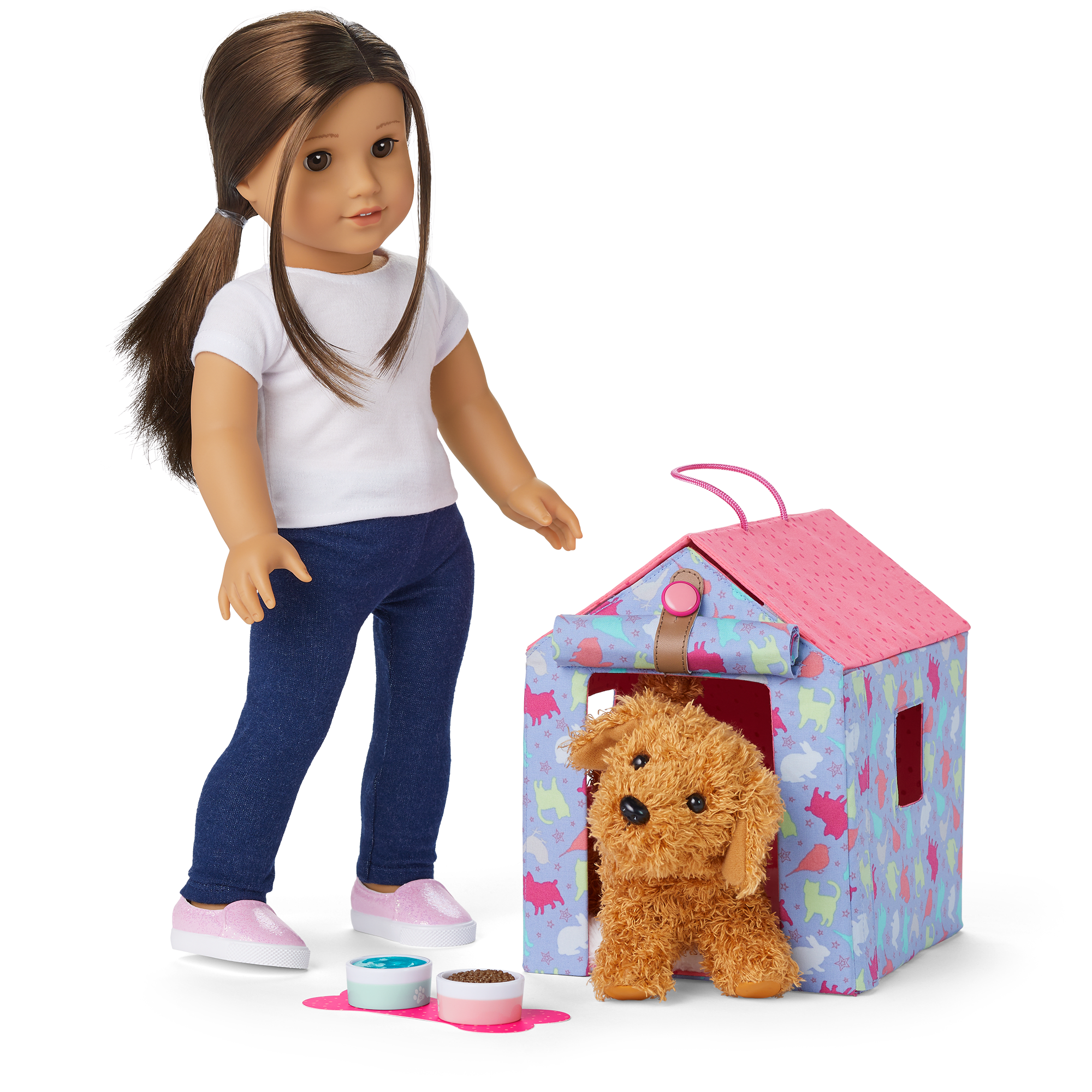 Dog Playhouse with Reversible Cushion & Bowls | Pup’s Place