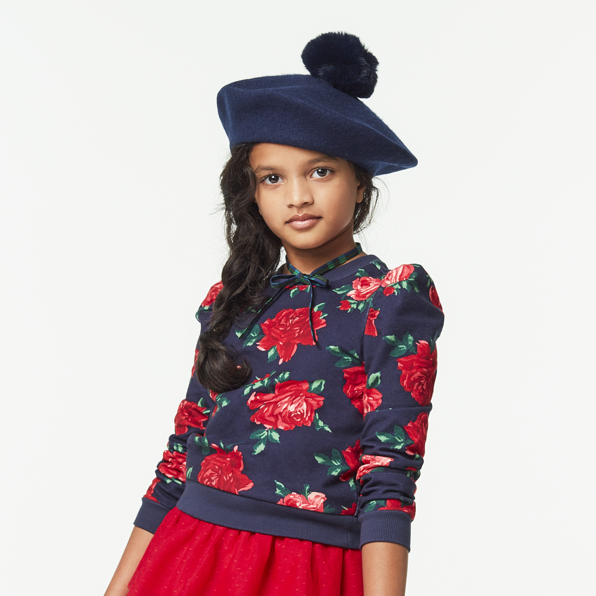 Girls' Rose Print Party Top with Puff Sleeves | American Girl x Janie and Jack
