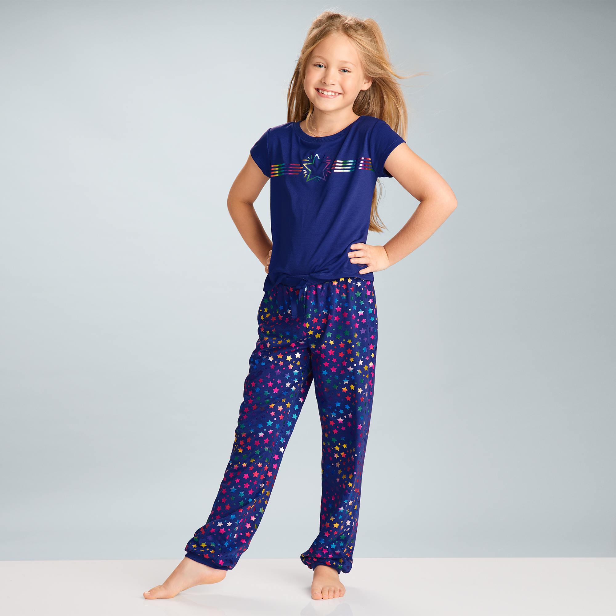 Girls' Star Print Pajama Set | Kavi's Shining Star™