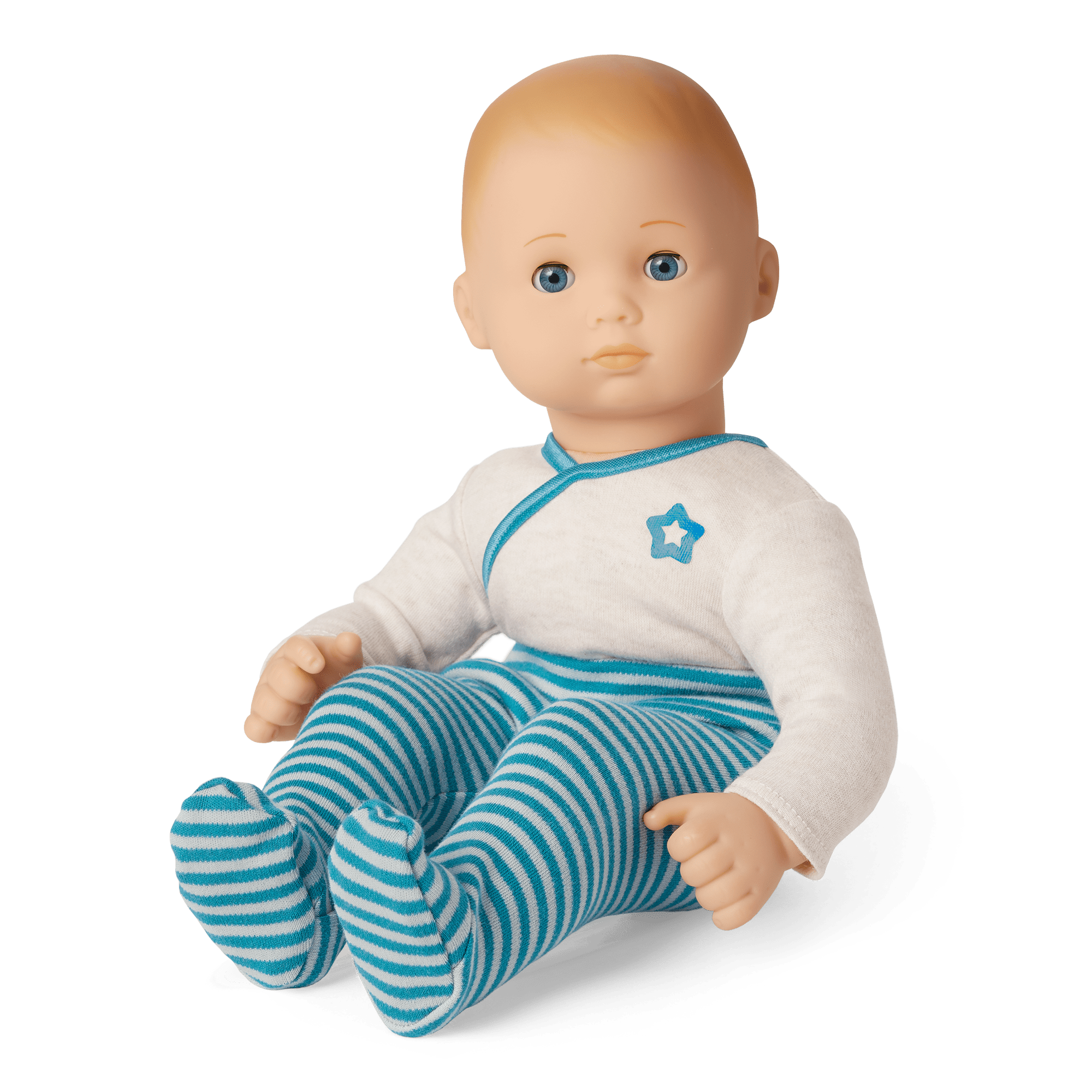 Blonde Bitty Baby Doll in Soft Blue Outfit | 15" Cuddly First Baby Doll