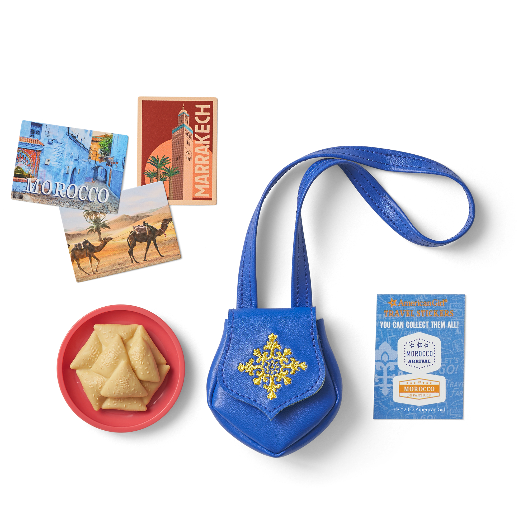 Handcrafted Moroccan Souvenir Set with Purse & Pastry | Travel Accessories