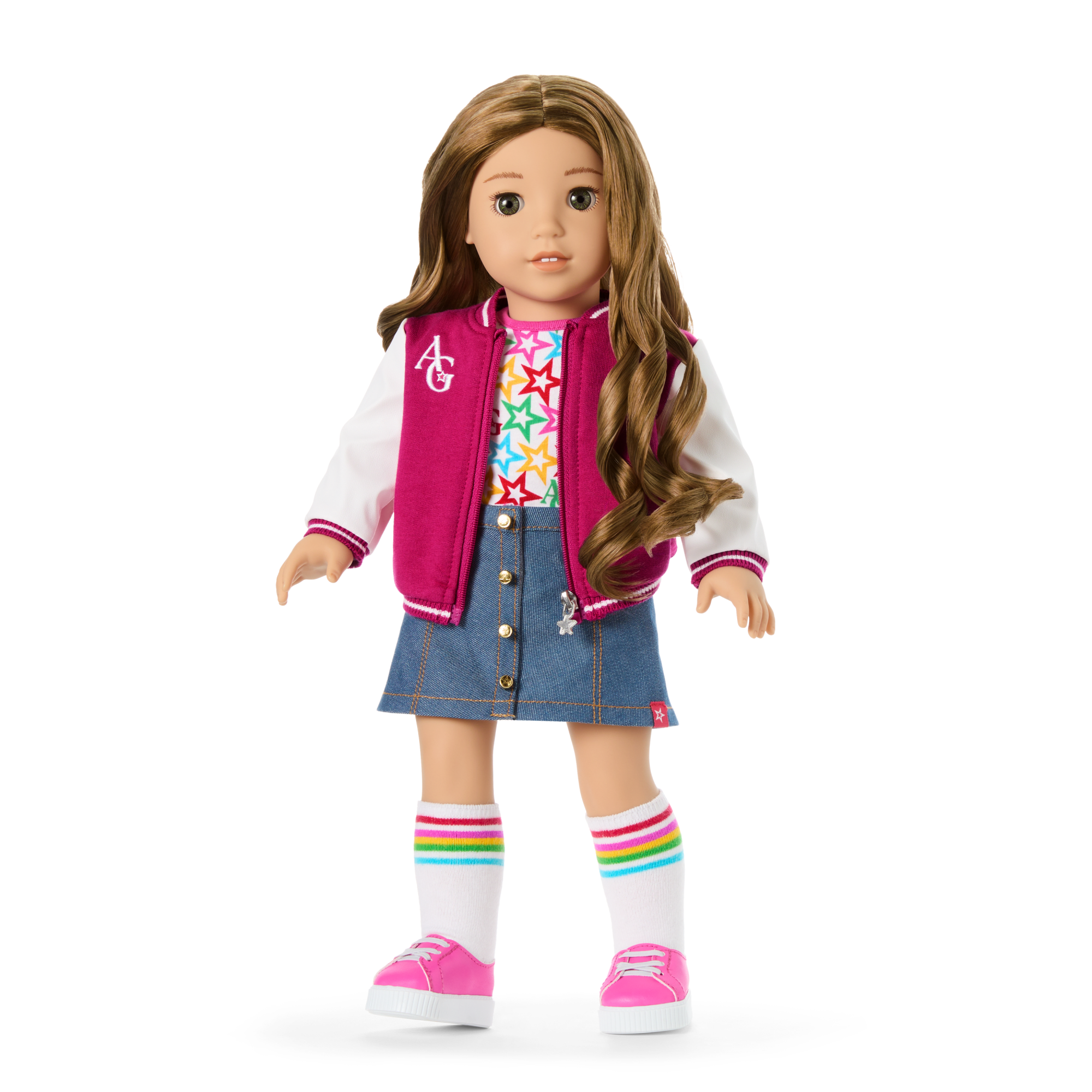 18-inch Truly Me Doll with Curly Caramel Hair & Stylish Outfits