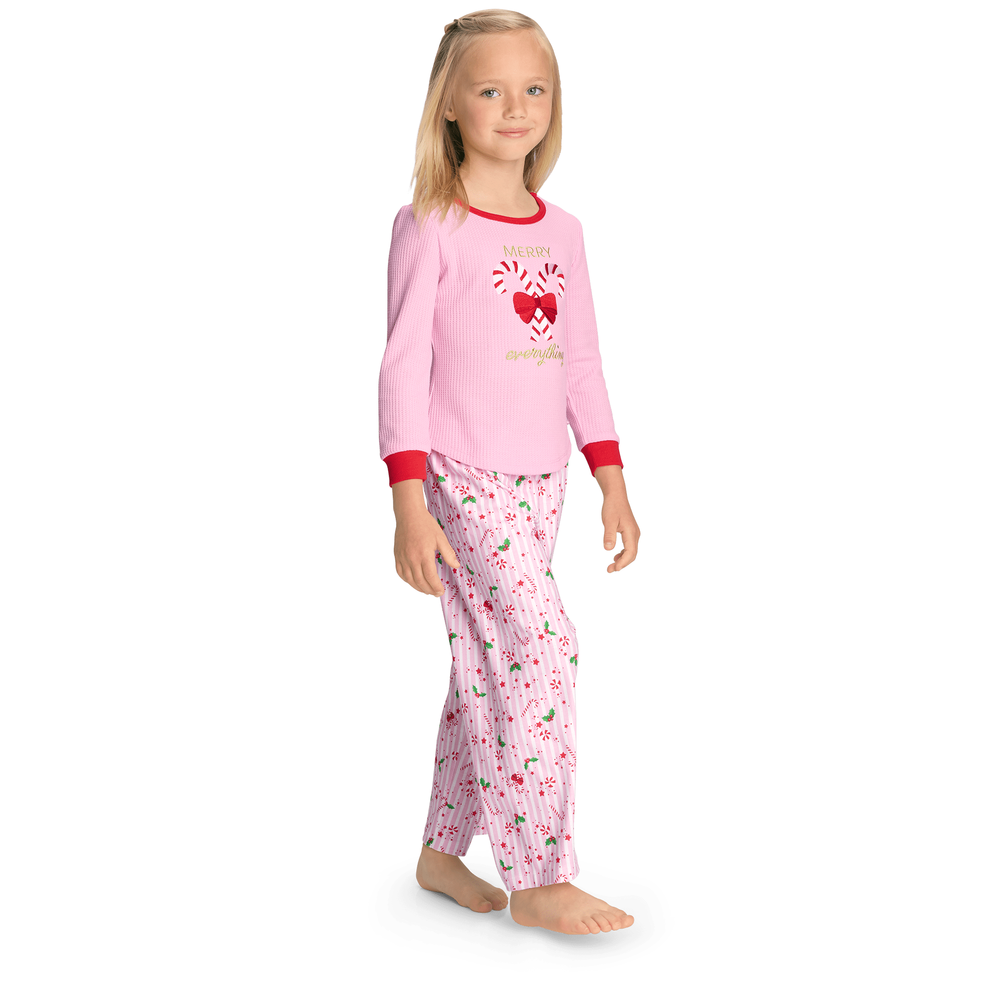 Girls' Festive Holiday Pajama Set with Merry Everything Graphic | XS-XL