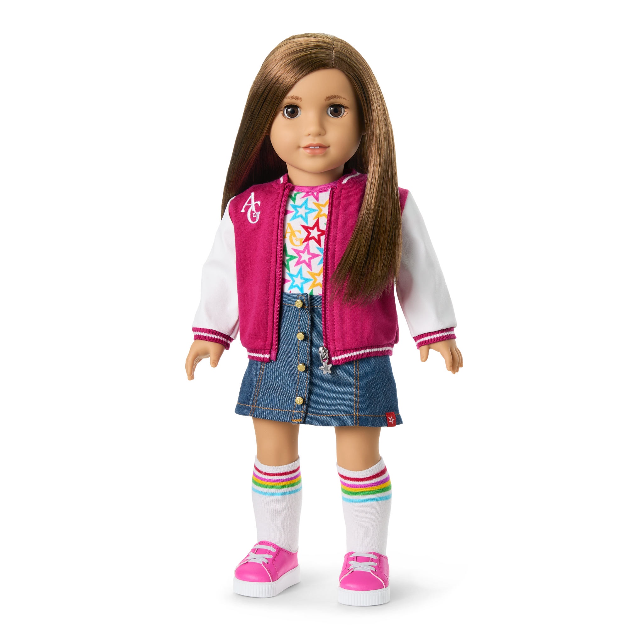 18-Inch Truly Me Doll with Straight Brown Hair & Stylish Outfits