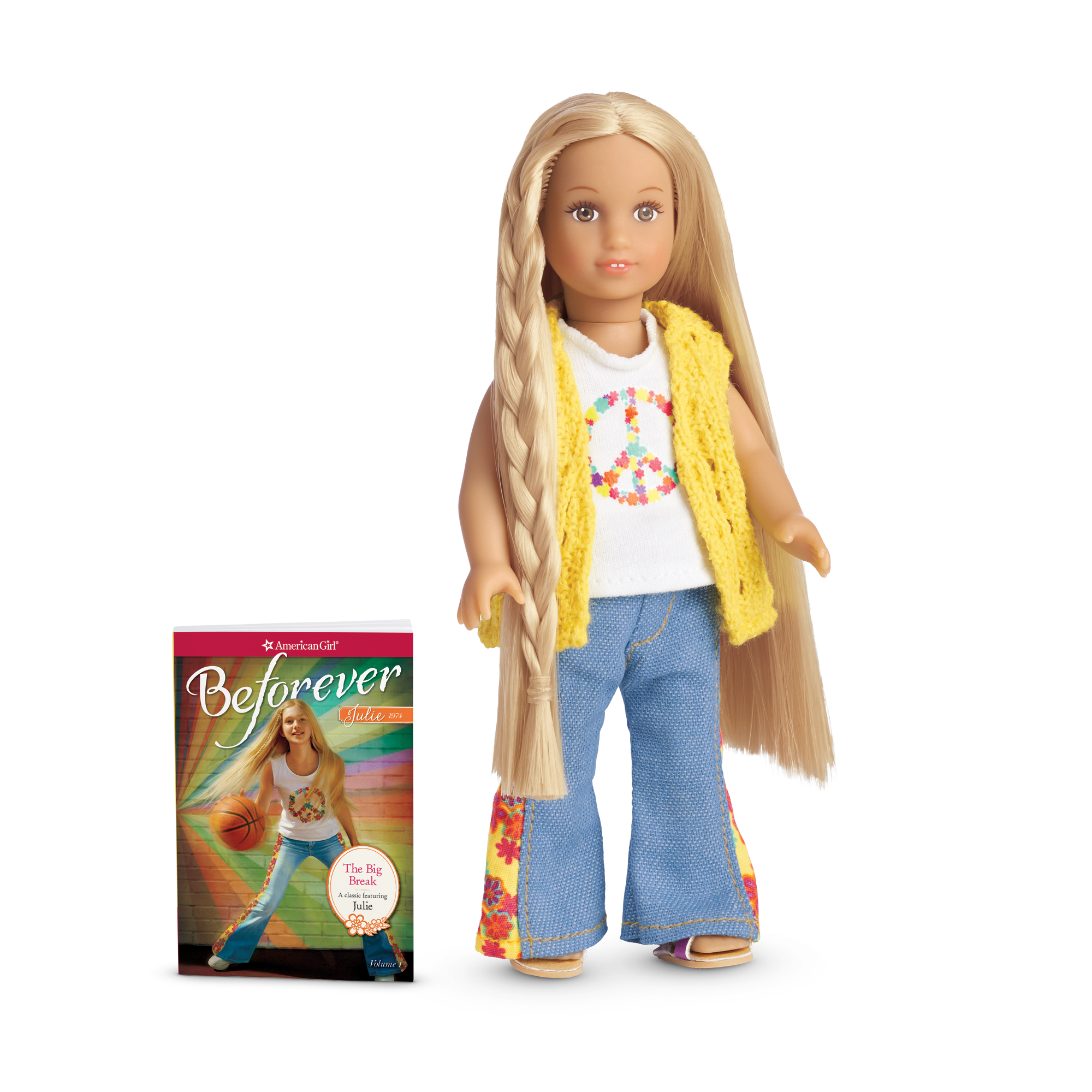 Julie Albright Mini Doll with Book | 1970s Historical Character Toy