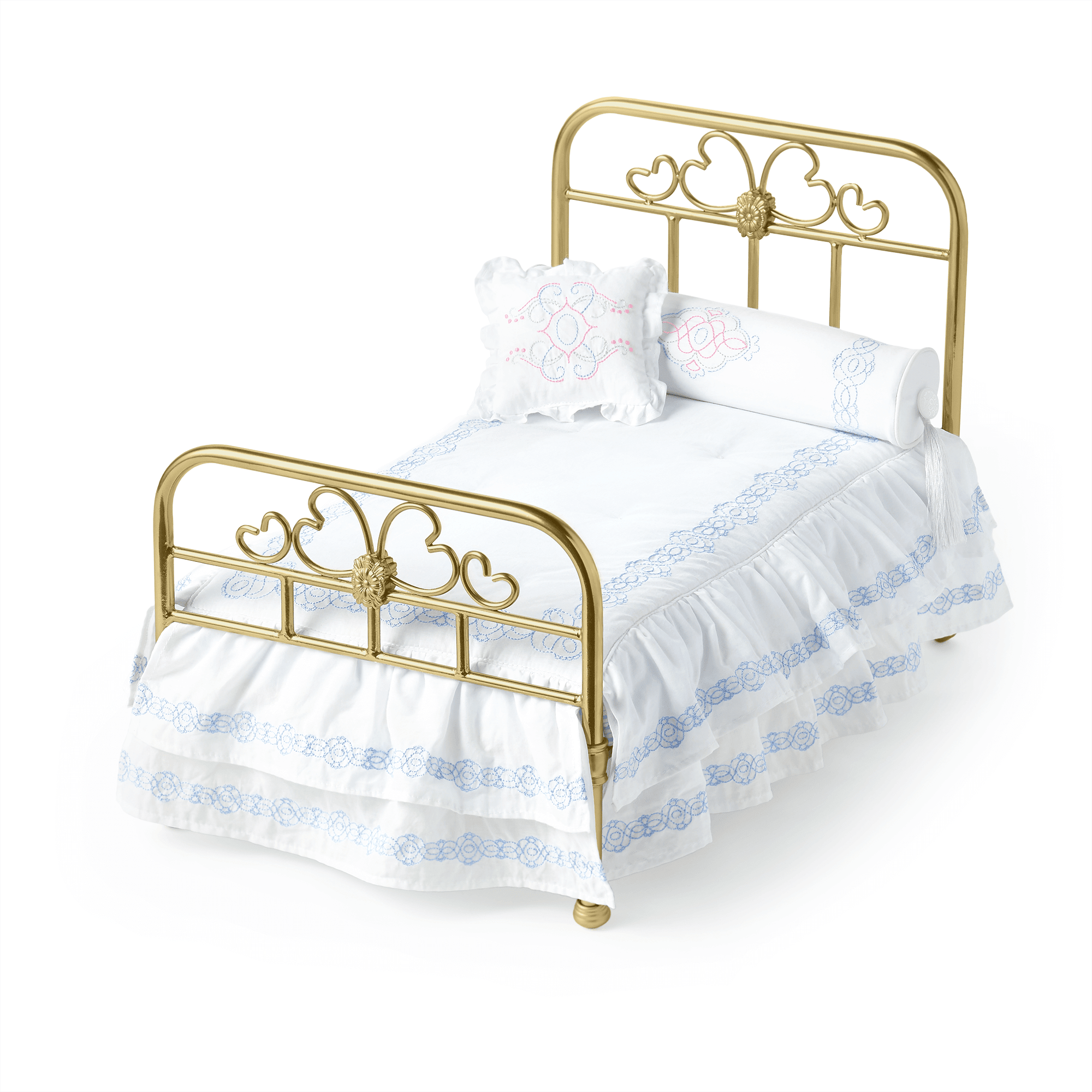 18-inch Doll Bed & Bedding Set with Mattress & Pillows | Rebecca’s™