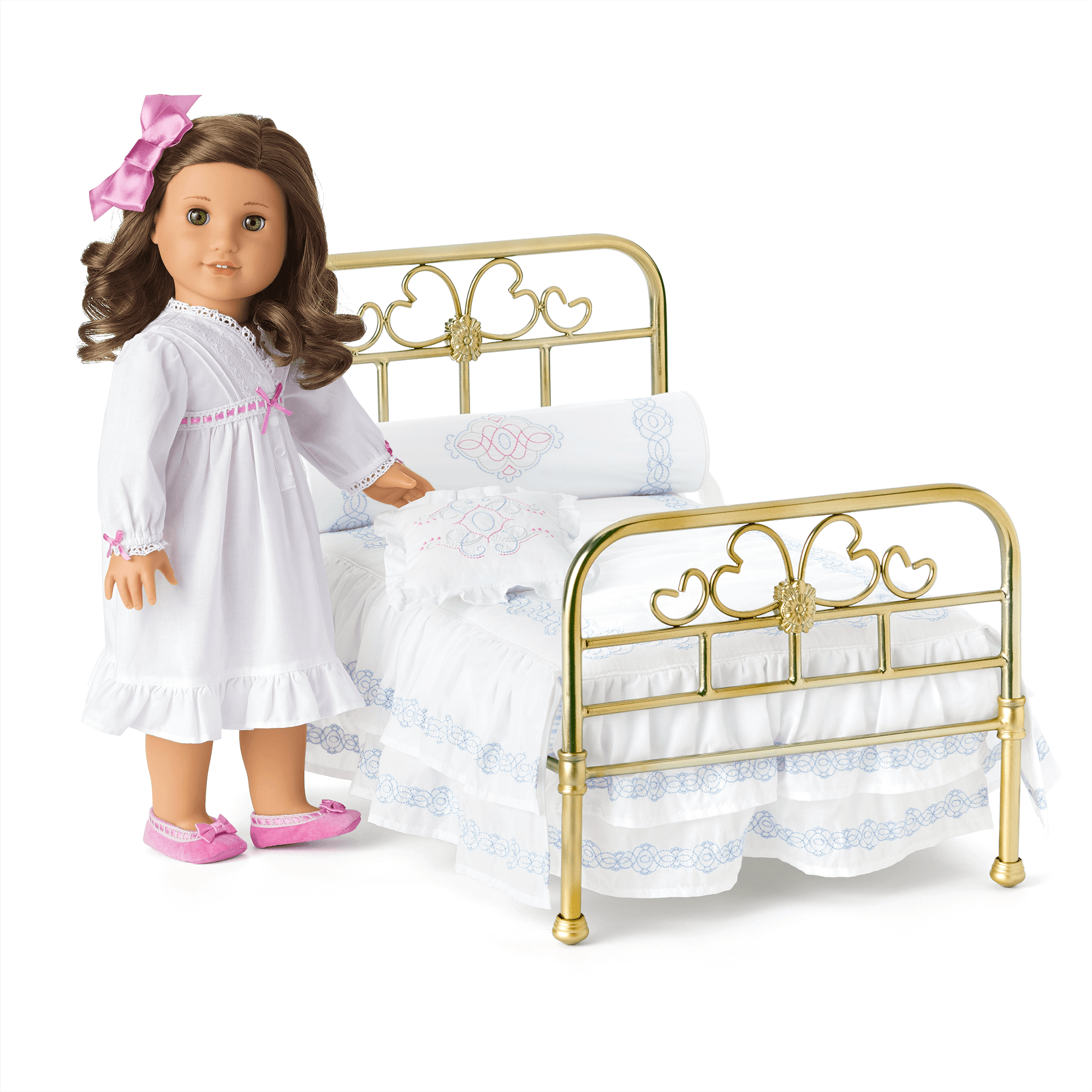 18-inch Doll Bed & Bedding Set with Mattress & Pillows | Rebecca’s™