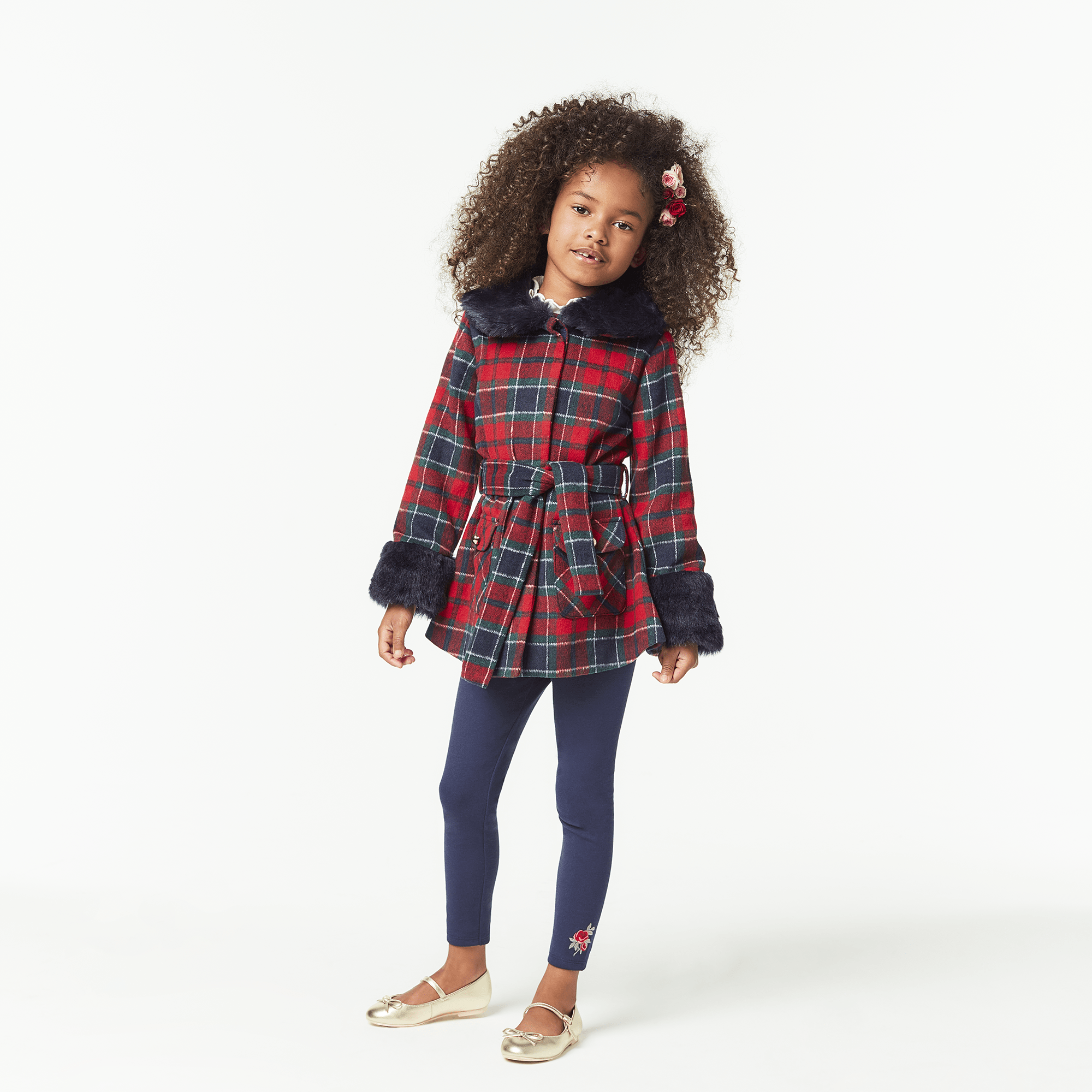 Cozy Rose Leggings for Girls with Floral Appliques | American Girl x Janie and Jack