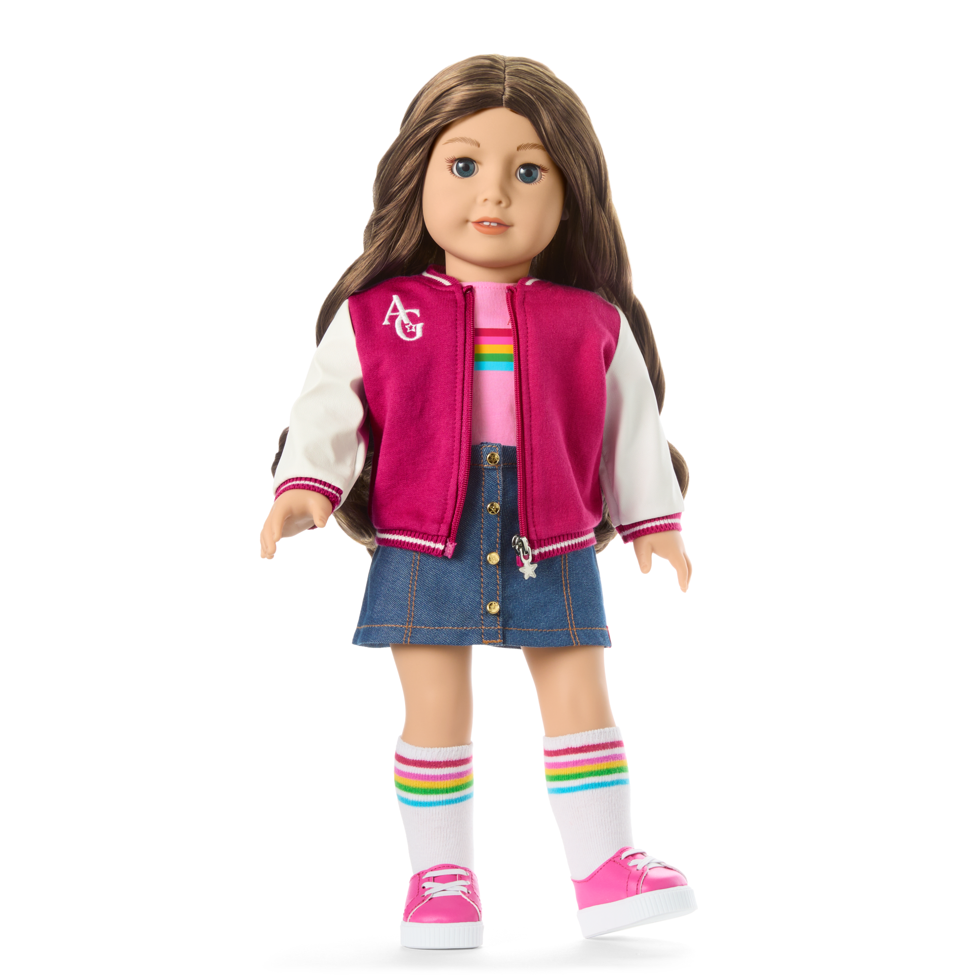 18-inch Truly Me Doll with Wavy Brown Hair & Varsity Jacket | AG™