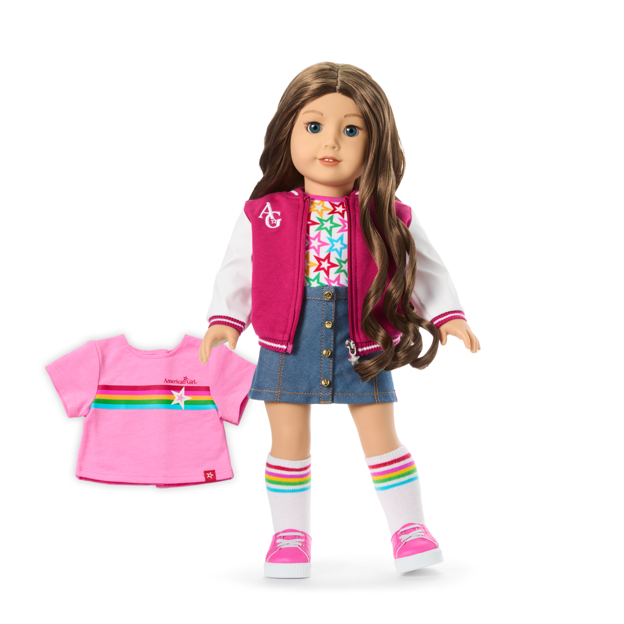18-inch Truly Me Doll with Wavy Brown Hair & Varsity Jacket | AG™