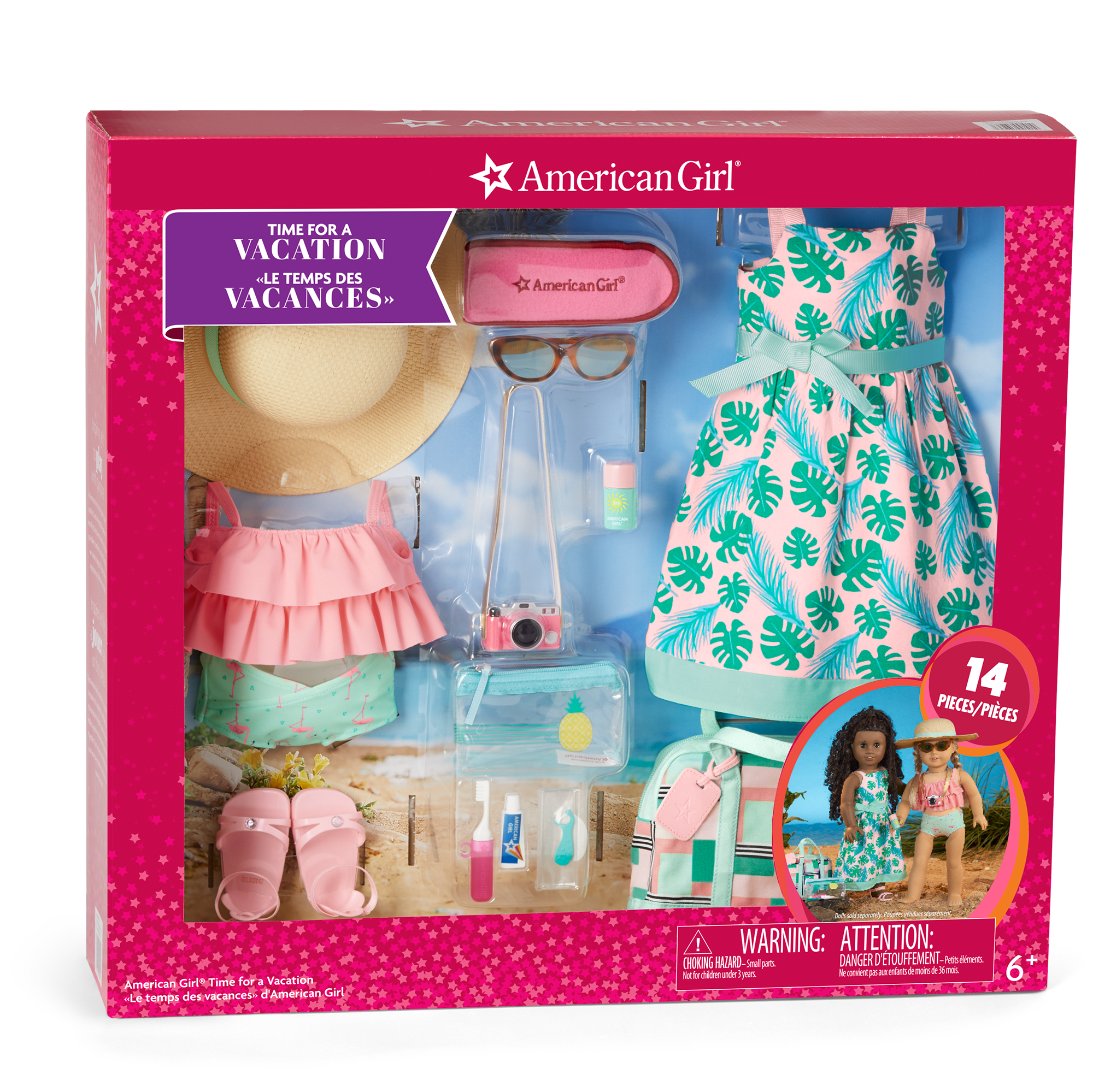 American Girl Vacation Set with Travel & Beach Accessories | Time for a Vacation