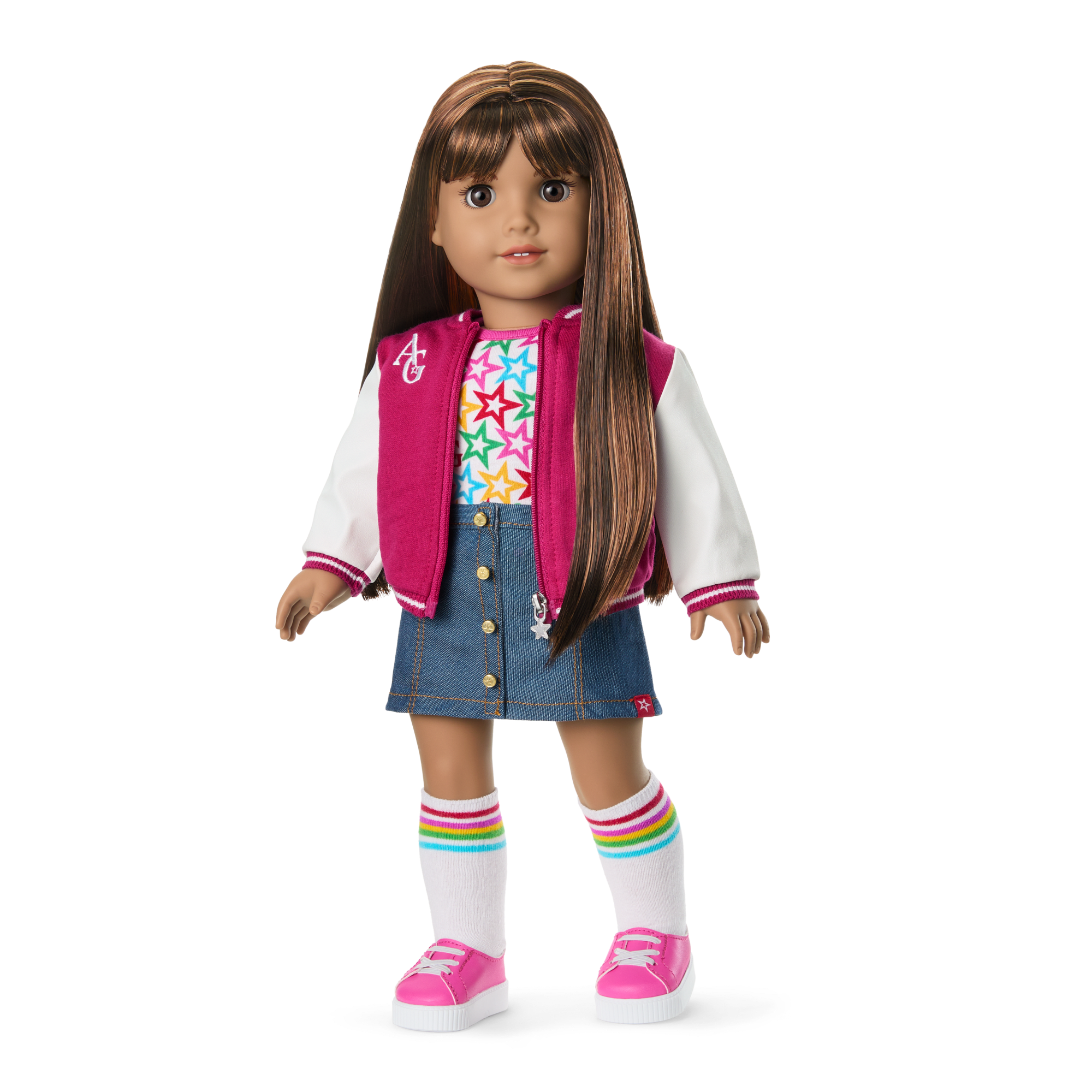 18-Inch Truly Me Doll with Straight Dark-Brown Hair & Varsity Jacket | AG™