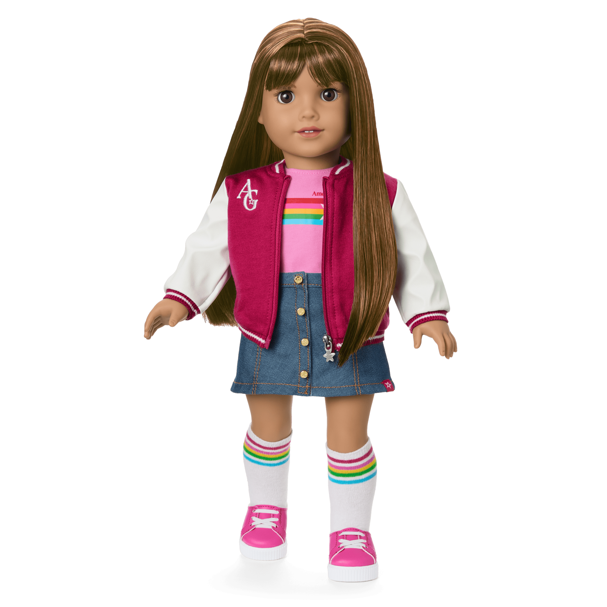 18-Inch Truly Me Doll with Straight Dark-Brown Hair & Varsity Jacket | AG™