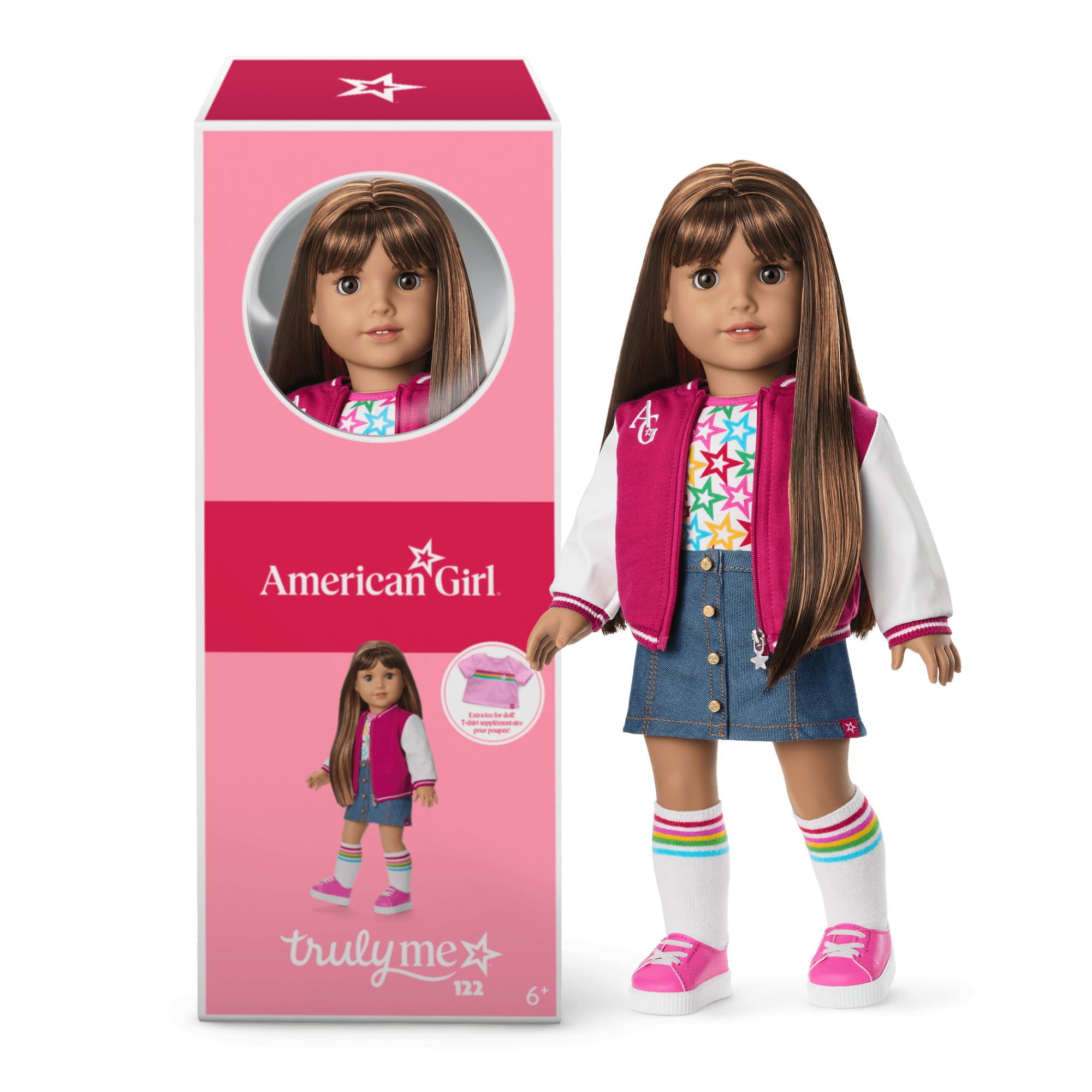 18-Inch Truly Me Doll with Straight Dark-Brown Hair & Varsity Jacket | AG™
