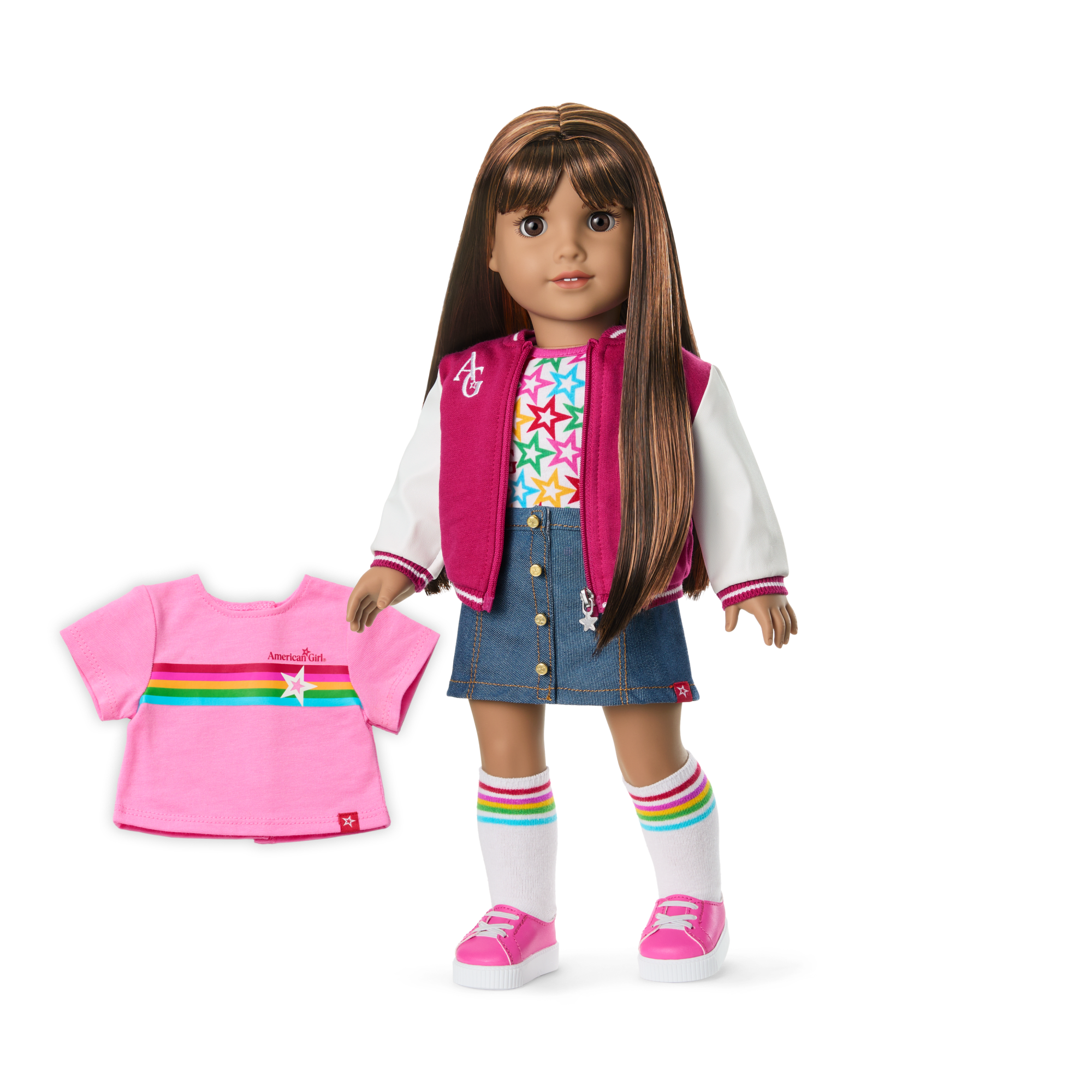 18-Inch Truly Me Doll with Straight Dark-Brown Hair & Varsity Jacket | AG™