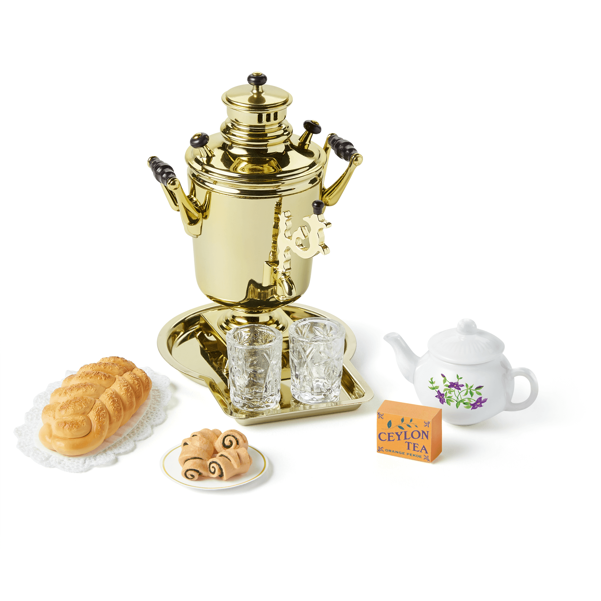 18-inch Doll Sabbath Set with Samovar & Hallah | Rebecca’s™