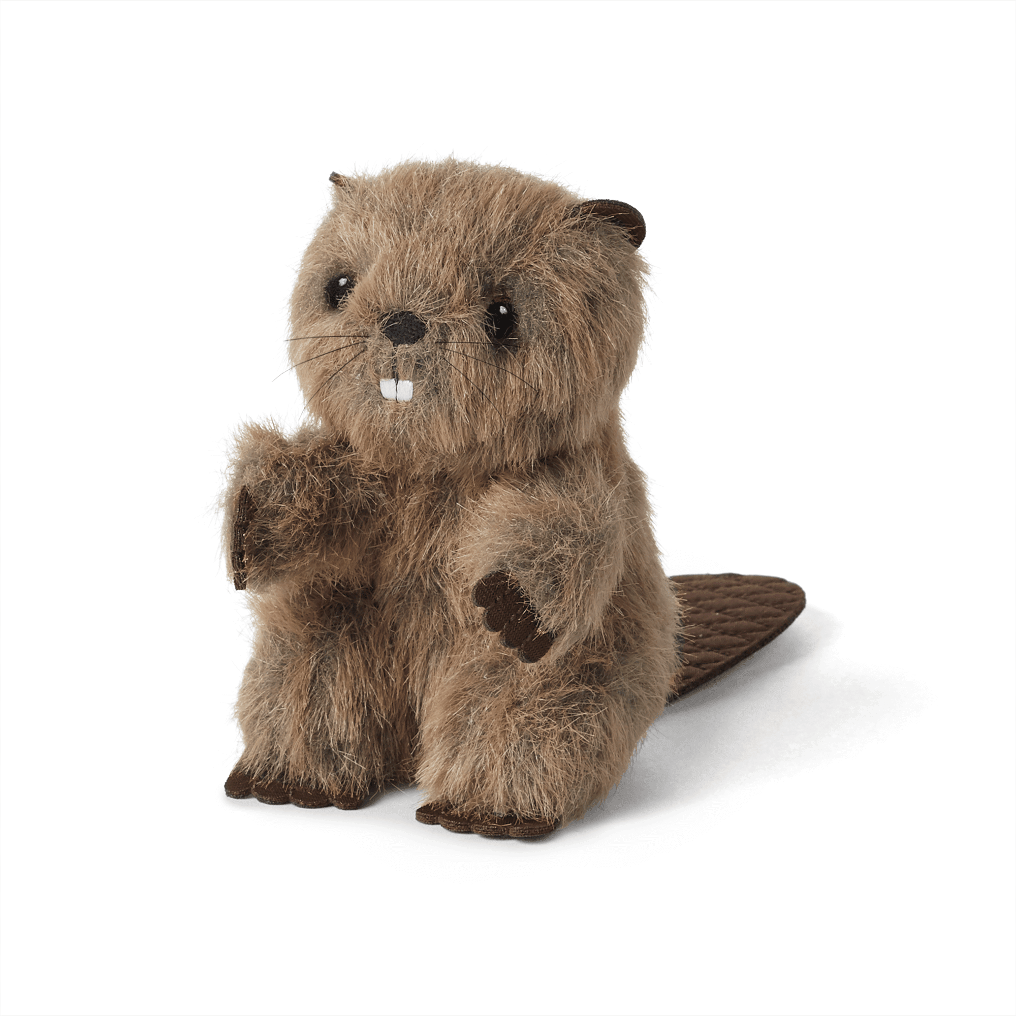 Plush Beaver Toy with Embroidered Face & Quilted Tail | Historical Characters