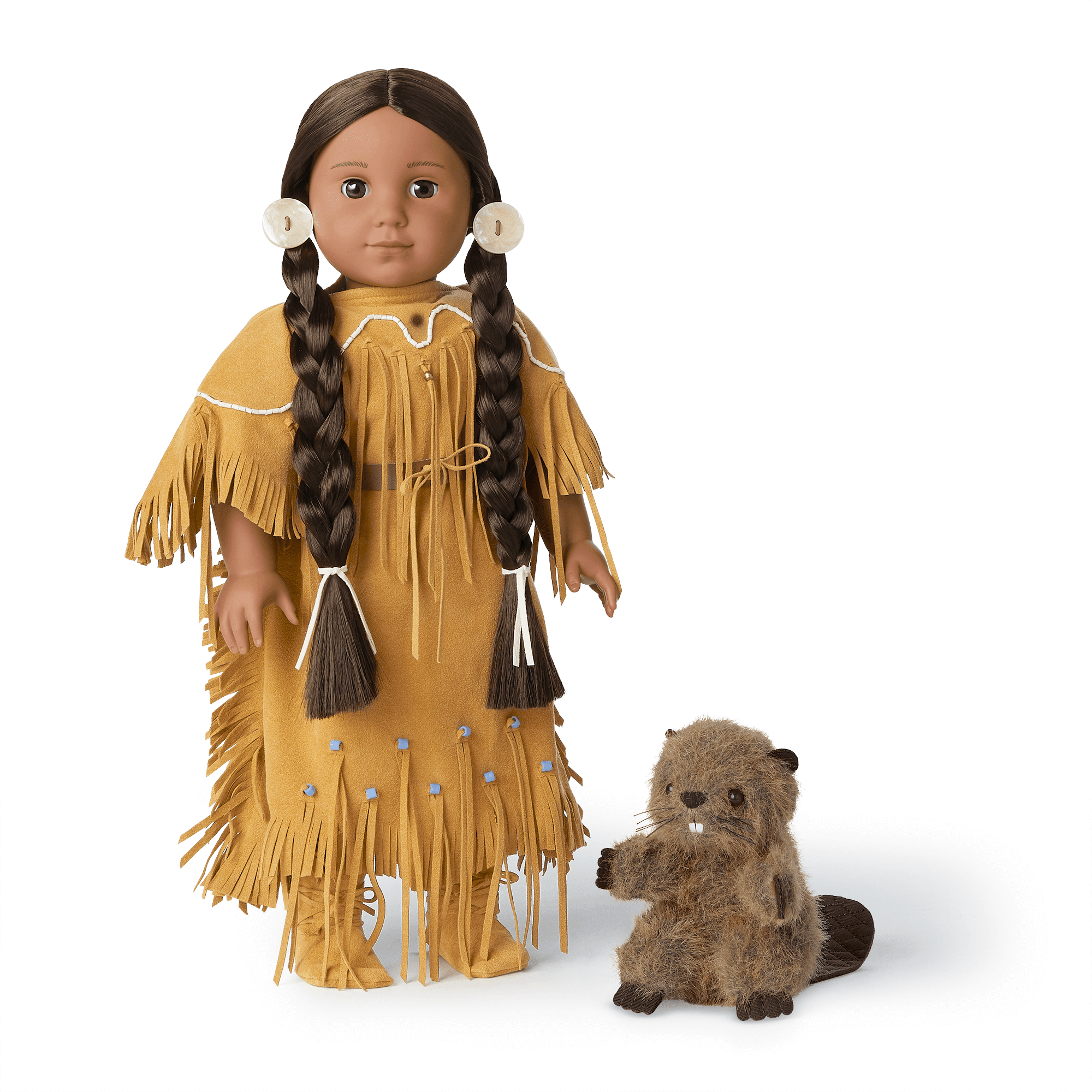 Plush Beaver Toy with Embroidered Face & Quilted Tail | Historical Characters