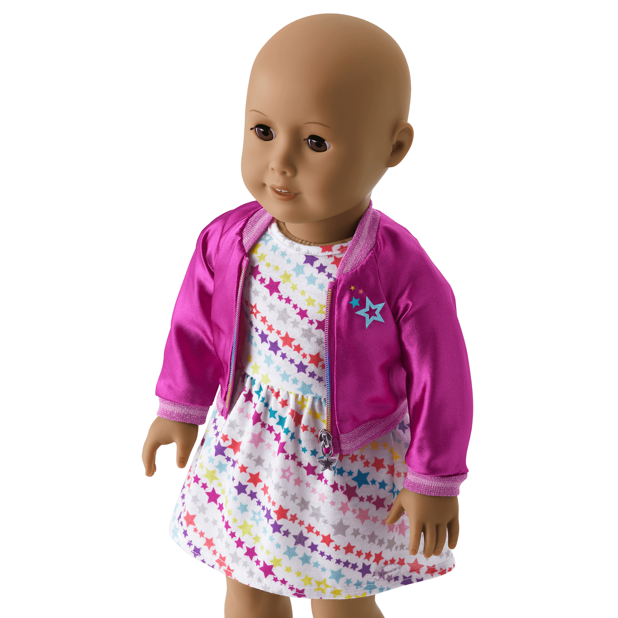 18\" Truly Me Doll with Star-Print Dress & Jacket | Brown Eyes, Tan Skin