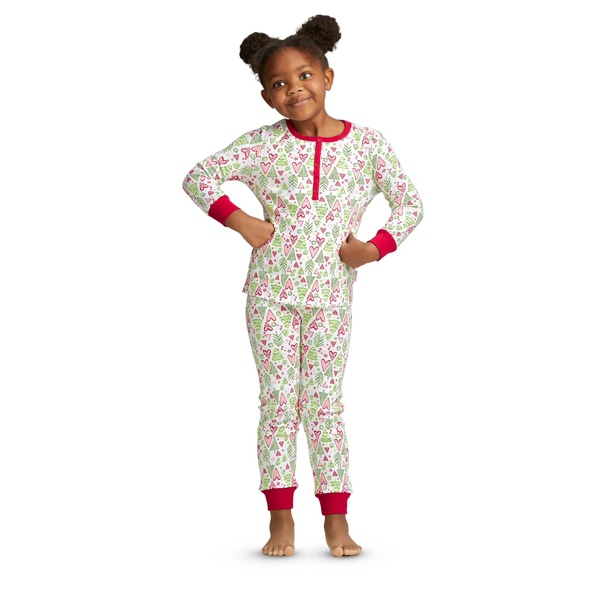 Christmas Pajamas for Girls | Hearts & Pines Holiday PJ Set