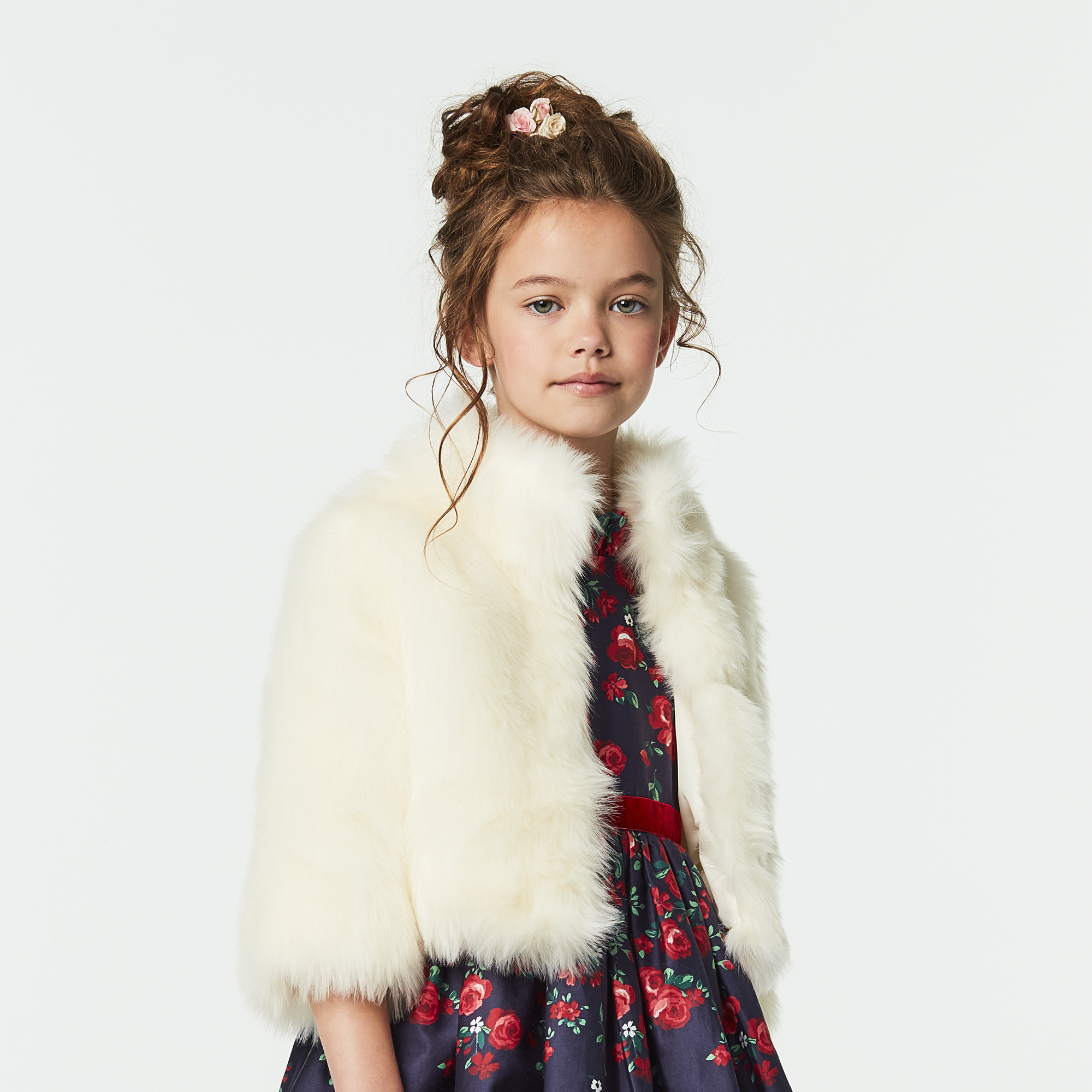 Girls' Faux Fur Jacket with Mock-Neck Collar | American Girl x Janie and Jack