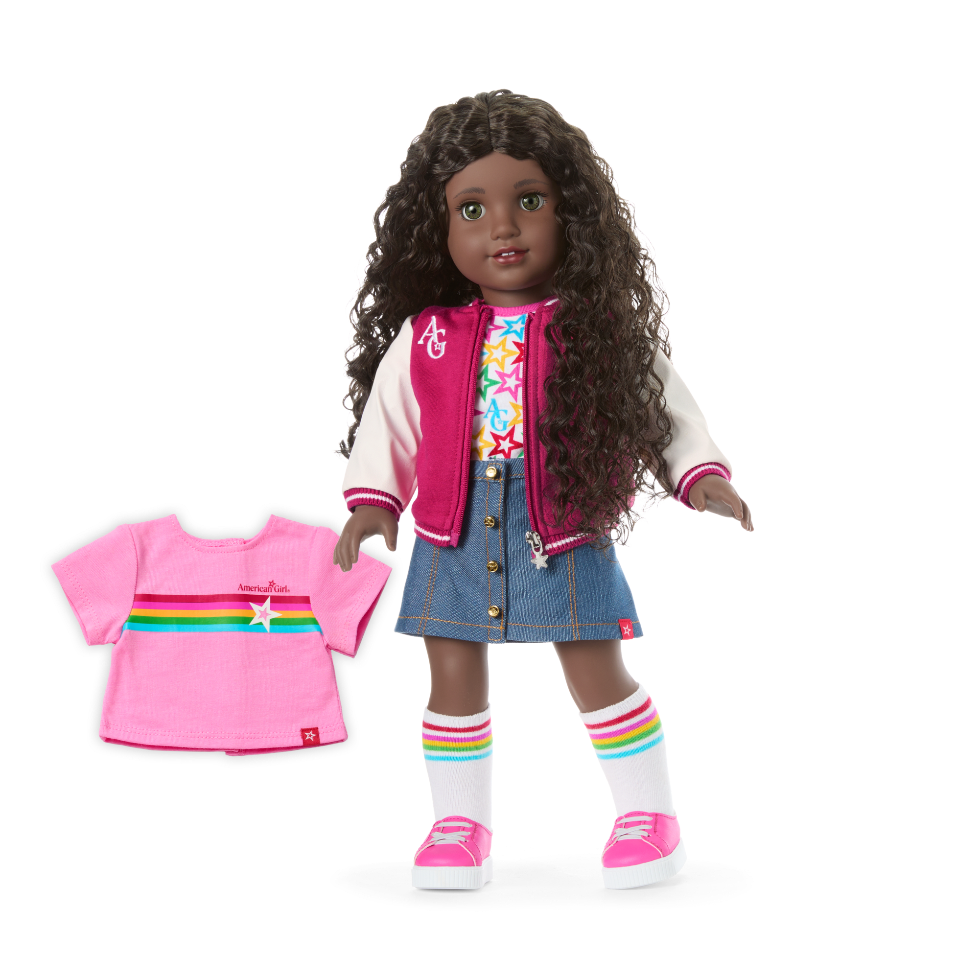 18-inch Truly Me Doll with Curly Dark-Brown Hair & Hazel Eyes | AG Doll