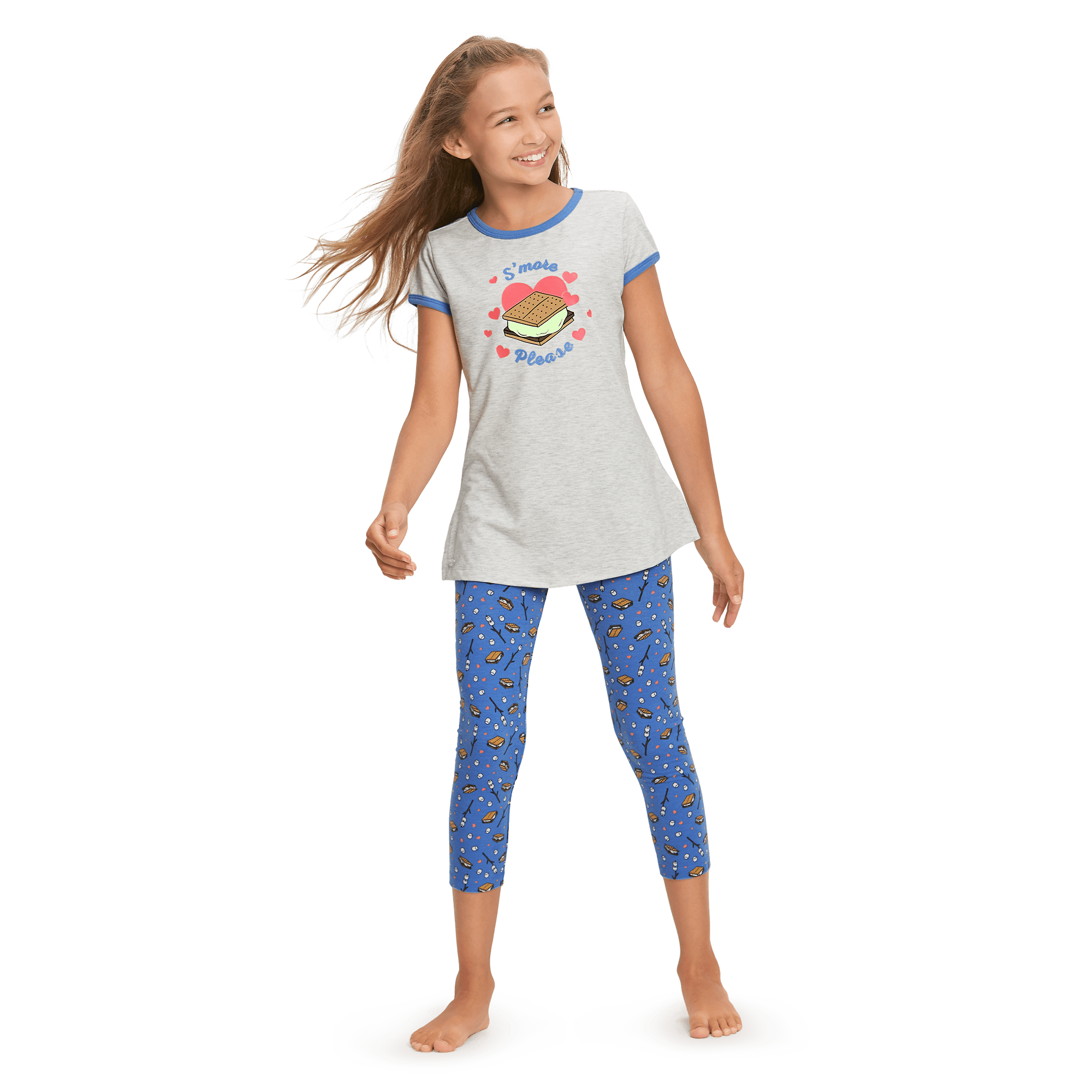 Glow-in-the-Dark S'mores Pajama Set for Girls | S'more Fun