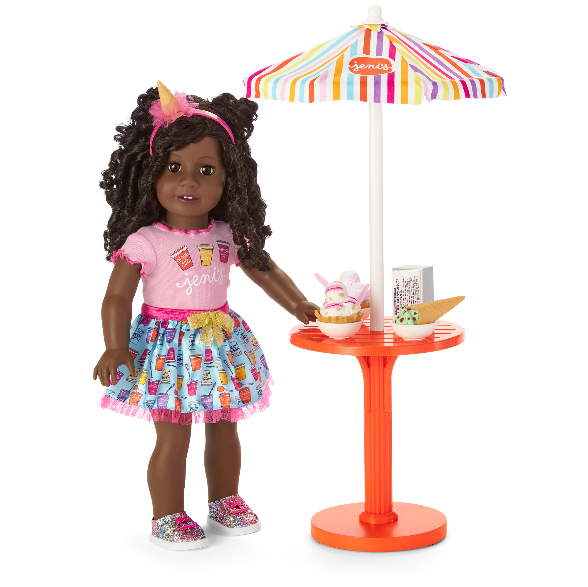 American Girl Doll Table with Ice Cream Accessories | Jeni's Collab