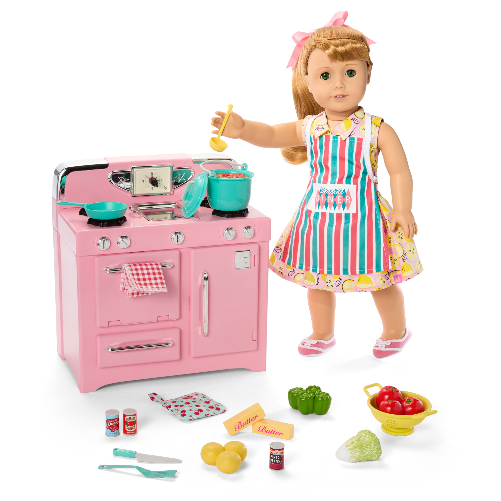 Vintage Pink Stove Playset for 18-inch Dolls | Maryellen’s™