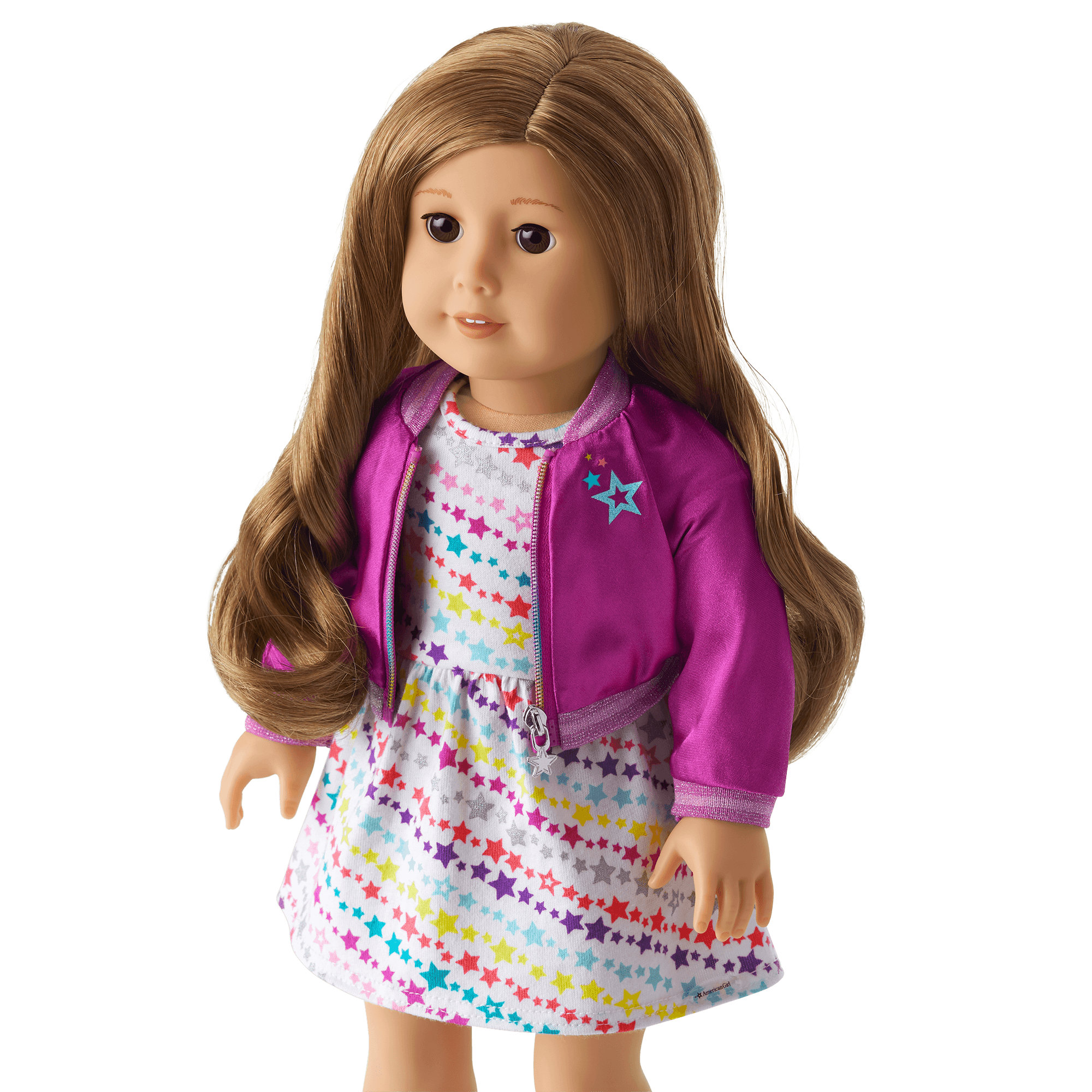 Truly Me Doll #81 with Wavy Caramel Hair & Star-Print Dress | 18"" Doll