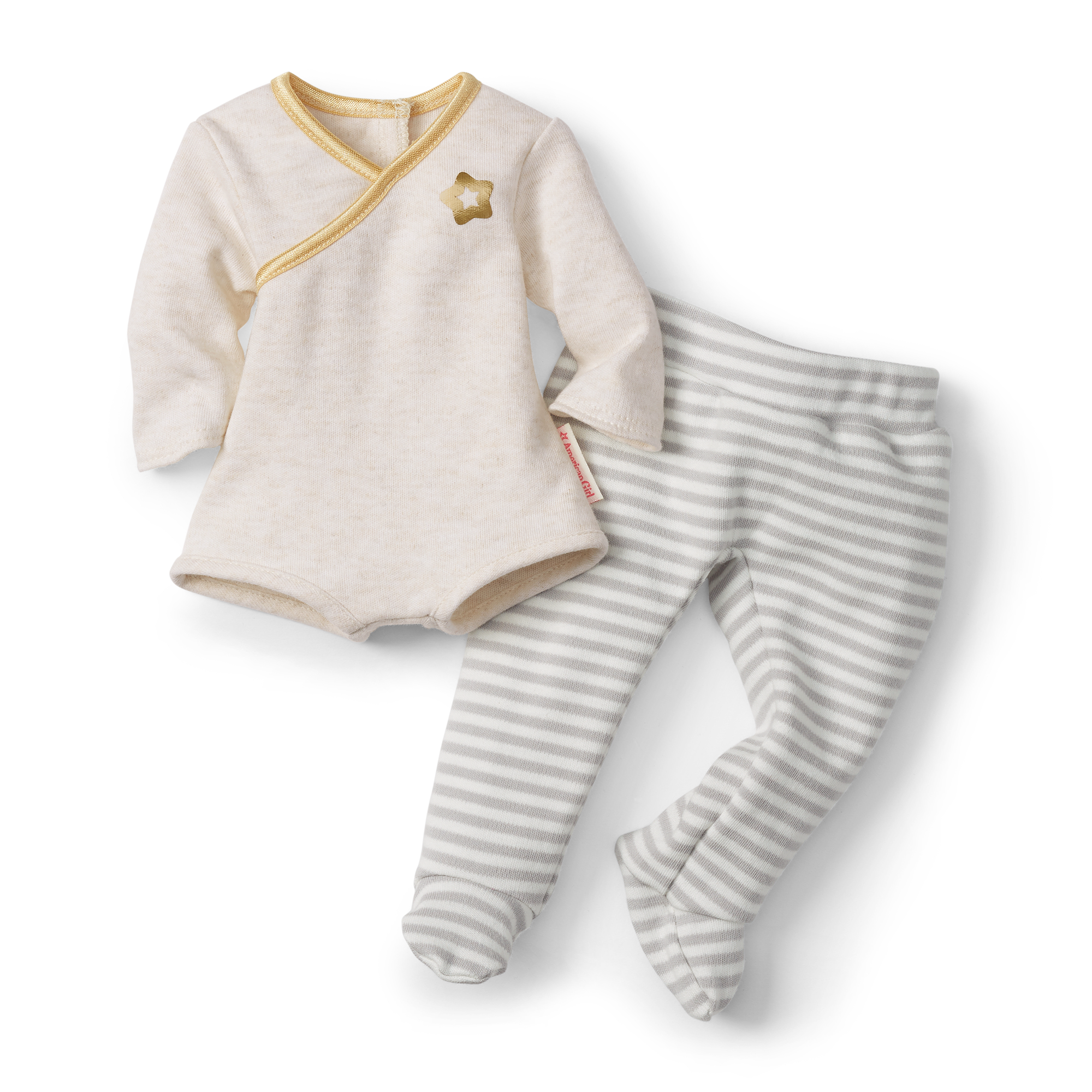 Black Hair Bitty Baby Doll with Cloth Body & Outfit | Cloud Gray
