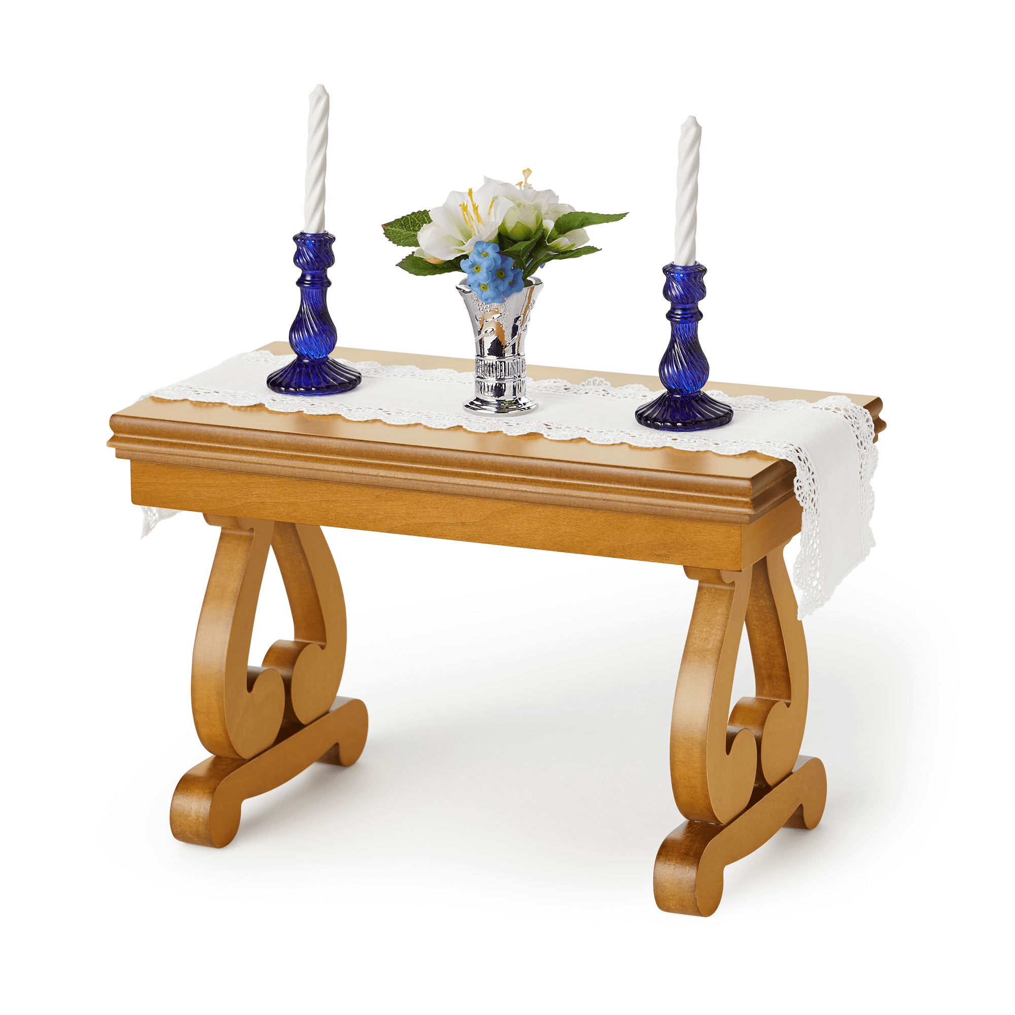 18-inch Doll Parlor Table with Wooden Design & Accessories | Rebecca’s™