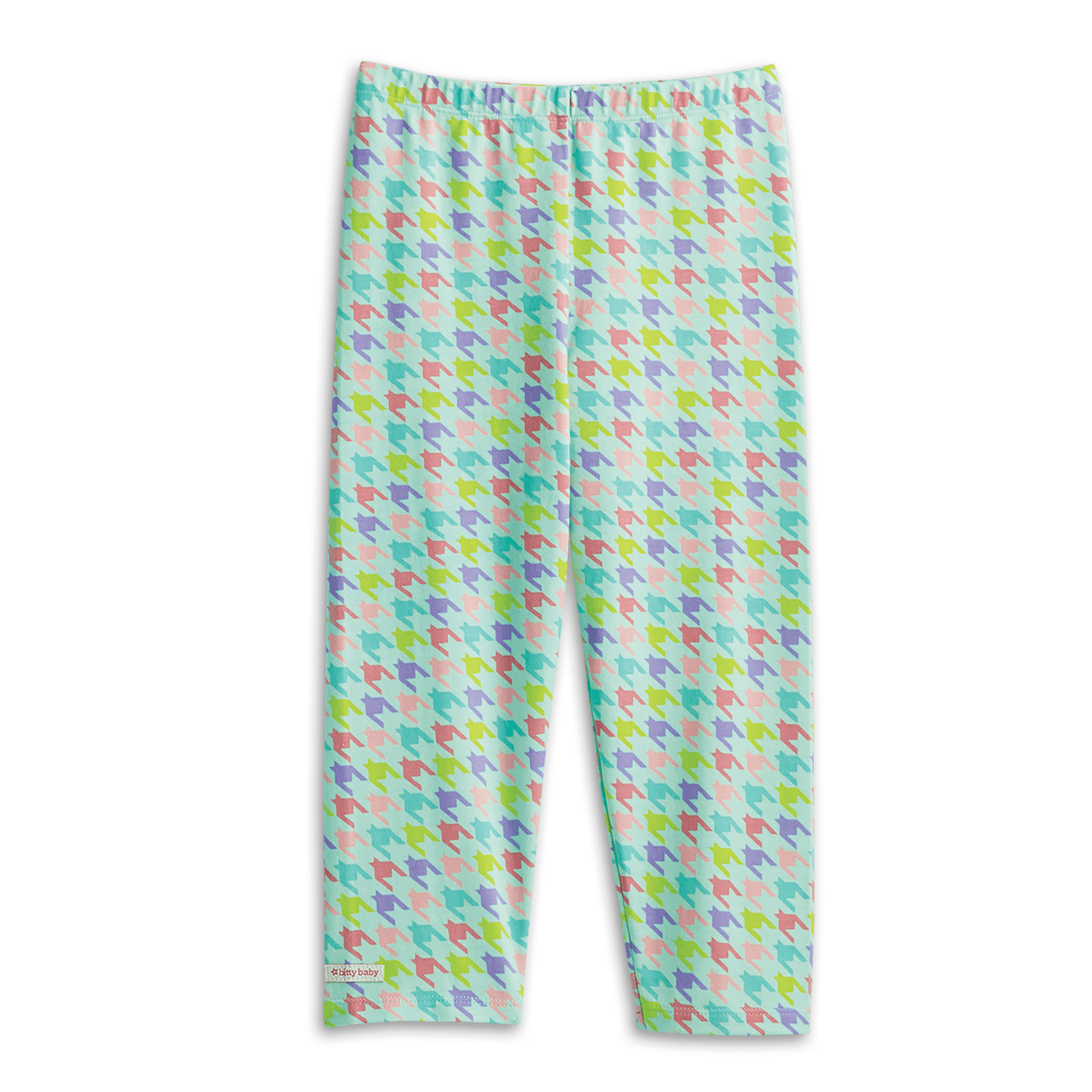 Girls' Cotton-Spandex Leggings with Houndstooth Print | Comfy & Cozy